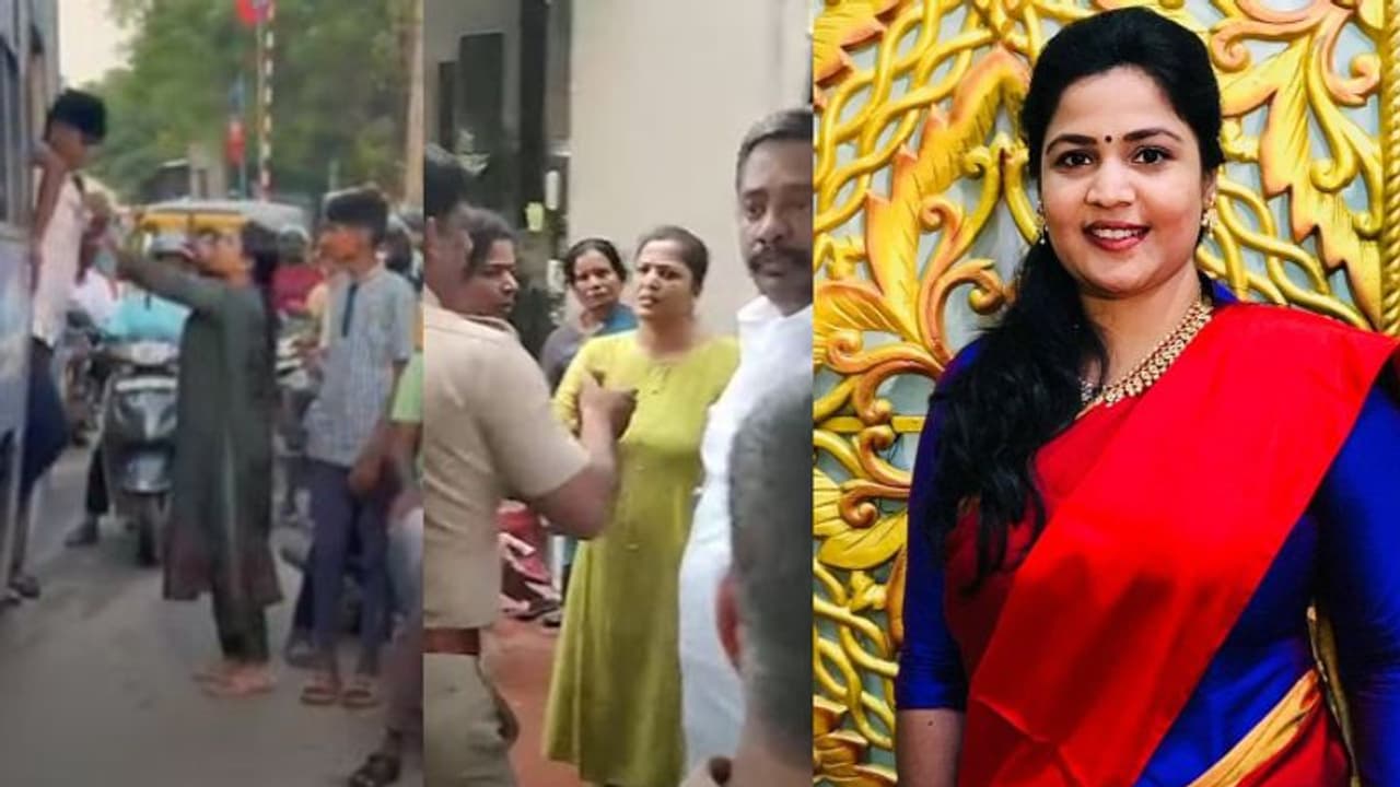 ബസിൽ തൂങ്ങി നിന്ന് യാത്ര, വിദ്യാർത്ഥികളെ ബസ് തടഞ്ഞ് വലിച്ചിറക്കി മർദ്ദിച്ചു; നടി രഞ്ജന നാച്ചിയാർ അറസ്റ്റിൽ ബസിൽ തൂങ്ങി നിന്ന് യാത്ര, വിദ്യാർത്ഥികളെ ബസ് തടഞ്ഞ് വലിച്ചിറക്കി മർദ്ദിച്ചു; നടി രഞ്ജന നാച്ചിയാർ അറസ്റ്റിൽ