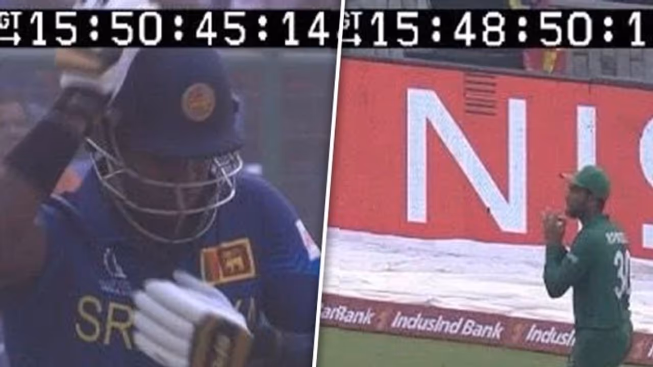 ODI World Cup 2023: SL's Angelo Mathews challenges Bangladesh's 'time out' call with proof (WATCH) ODI World Cup 2023: SL's Angelo Mathews challenges Bangladesh's 'time out' call with proof (WATCH)