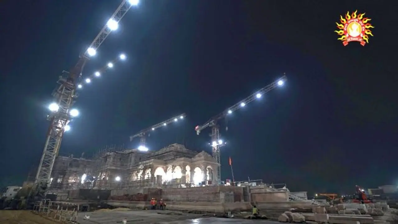 Spectacular night view of the Ram Mandir in Ayodhya (WATCH)