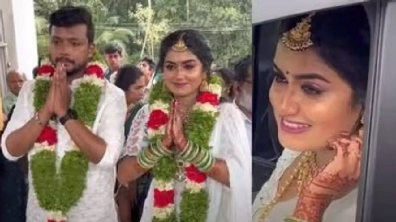Malayalam serial actress Haritha G Nair weds 'Drishyam 2' editor Vinayak Malayalam serial actress Haritha G Nair weds 'Drishyam 2' editor Vinayak