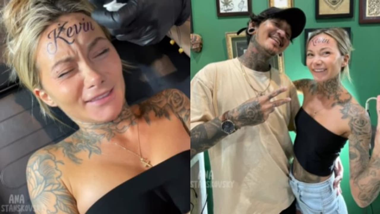 കാമുകന്റെ പേര് നെറ്റിയില് ടാറ്റൂ ചെയ്തു!; വീഡിയോ വൈറലാകുന്നു... കാമുകന്റെ പേര് നെറ്റിയില് ടാറ്റൂ ചെയ്തു!; വീഡിയോ വൈറലാകുന്നു...