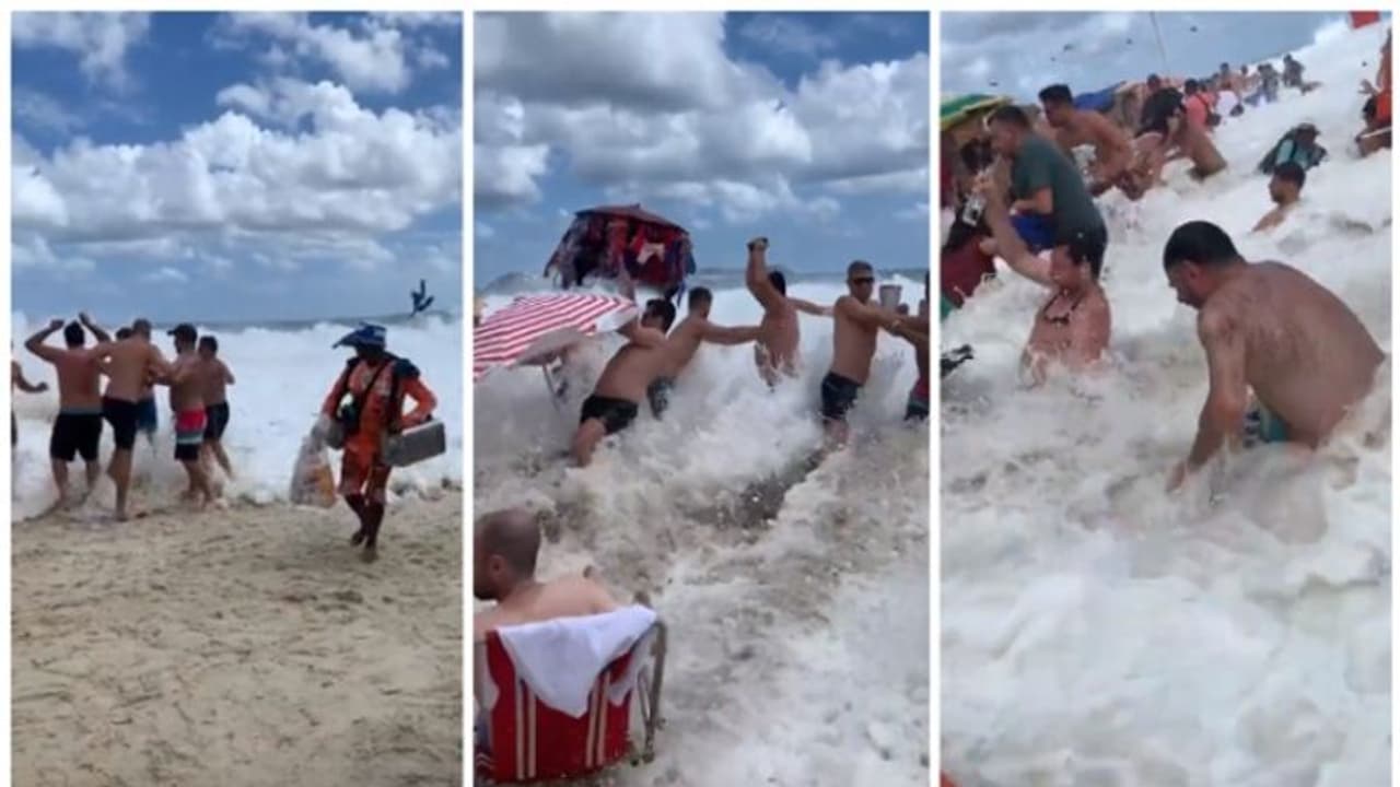 'ഭയാനകം ഈ രക്ഷസത്തിര'; തീരത്തിരുന്നവരെ തൂത്തെടുത്ത് പോകുന്ന കൂറ്റന് തിരമാല 'ഭയാനകം ഈ രക്ഷസത്തിര'; തീരത്തിരുന്നവരെ തൂത്തെടുത്ത് പോകുന്ന കൂറ്റന് തിരമാല