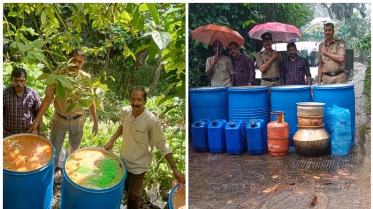 രഹസ്യ വിവരത്തിന്റെ അടിസ്ഥാനത്തില് എക്സൈസ് പരിശോധന; 1500 ലിറ്റർ വാഷും 105 ലിറ്റർ ചാരായവും പിടികൂടി രഹസ്യ വിവരത്തിന്റെ അടിസ്ഥാനത്തില് എക്സൈസ് പരിശോധന; 1500 ലിറ്റർ വാഷും 105 ലിറ്റർ ചാരായവും പിടികൂടി