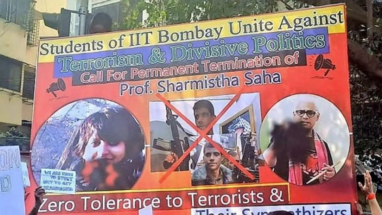 Protests erupt at IIT Bombay against professor, guest speaker for glorifying Palestinian 'terrorist' (WATCH) Protests erupt at IIT Bombay against professor, guest speaker for glorifying Palestinian 'terrorist' (WATCH)