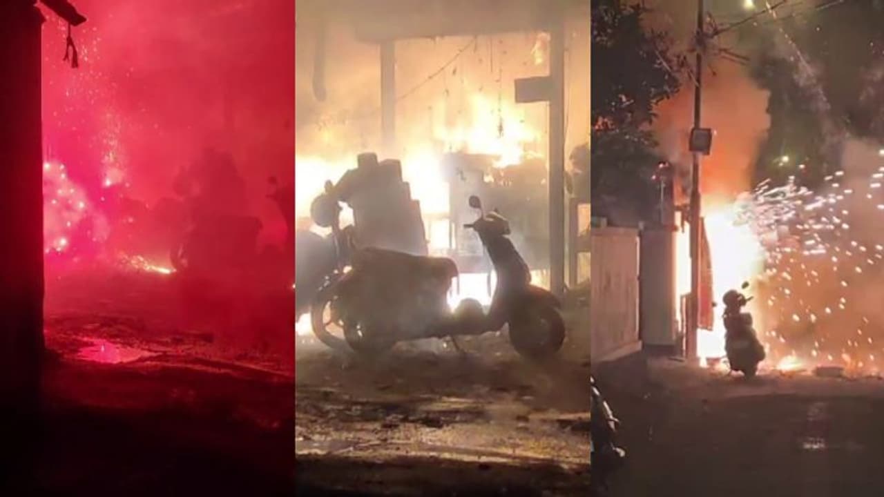 പടക്കങ്ങള്‍ ഒന്നാകെ പൊട്ടിത്തെറിച്ചു, തിരുവനന്തപുരത്ത് പടക്ക കടയില്‍ വന്‍ തീപിടിത്തം 