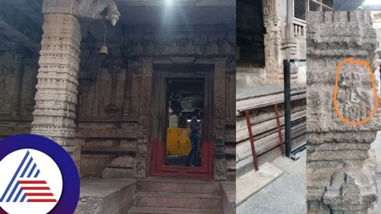 ಪುರಾತತ್ವ ಇಲಾಖೆ ಅನುಮತಿ ಪಡೆಯದೇ ಹಂಪಿ ವಿರೂಪಾಕ್ಷೇಶ್ವರ ದೇಗುಲ ಕಂಬಕ್ಕೆ ಮೊಳೆ ಹೊಡೆದ ಧಾರ್ಮಿಕ ದತ್ತಿ ಇಲಾಖೆ! ಪುರಾತತ್ವ ಇಲಾಖೆ ಅನುಮತಿ ಪಡೆಯದೇ ಹಂಪಿ ವಿರೂಪಾಕ್ಷೇಶ್ವರ ದೇಗುಲ ಕಂಬಕ್ಕೆ ಮೊಳೆ ಹೊಡೆದ ಧಾರ್ಮಿಕ ದತ್ತಿ ಇಲಾಖೆ!