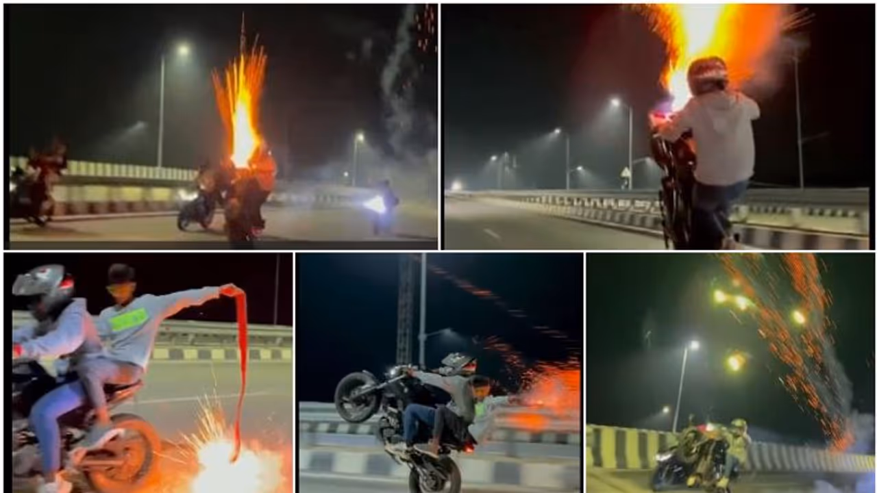 നാടിനെ നടുക്കിയ യുവാക്കൾക്ക് 'പണി'! ബൈക്കിൽ ചീറിപ്പാഞ്ഞ് റോക്കറ്റ്, മാലപ്പടക്കം, അമിട്ട് പൊട്ടിക്കലും; വീഡിയോ നാടിനെ നടുക്കിയ യുവാക്കൾക്ക് 'പണി'! ബൈക്കിൽ ചീറിപ്പാഞ്ഞ് റോക്കറ്റ്, മാലപ്പടക്കം, അമിട്ട് പൊട്ടിക്കലും; വീഡിയോ