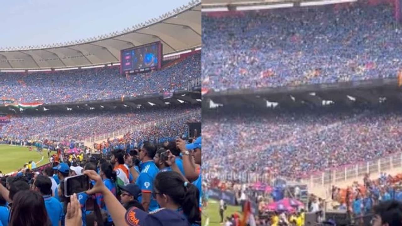 World Cup 2023 Final: ಏಕಕಾಲದಲ್ಲಿ 1 ಲಕ್ಷಕ್ಕೂ ಅಧಿಕ ಮಂದಿಯಿಂದ ರಾಷ್ಟ್ರಗೀತೆ ಗಾಯನ! World Cup 2023 Final: ಏಕಕಾಲದಲ್ಲಿ 1 ಲಕ್ಷಕ್ಕೂ ಅಧಿಕ ಮಂದಿಯಿಂದ ರಾಷ್ಟ್ರಗೀತೆ ಗಾಯನ!