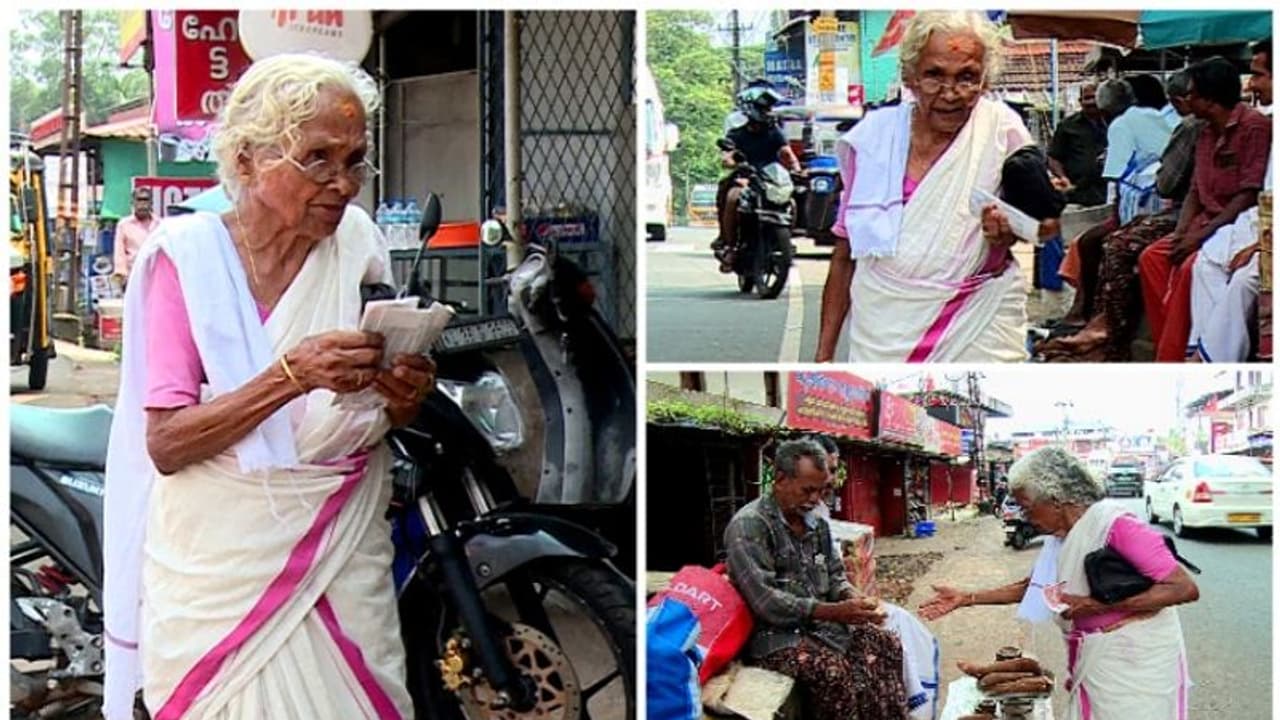 വയസ് 95, ജോലി ലോട്ടറി വില്പന: പാട്ടും പാടി ലോട്ടറി വില്ക്കുന്ന അരയന്കാവിലെ മുത്തശ്ശി! വയസ് 95, ജോലി ലോട്ടറി വില്പന: പാട്ടും പാടി ലോട്ടറി വില്ക്കുന്ന അരയന്കാവിലെ മുത്തശ്ശി!