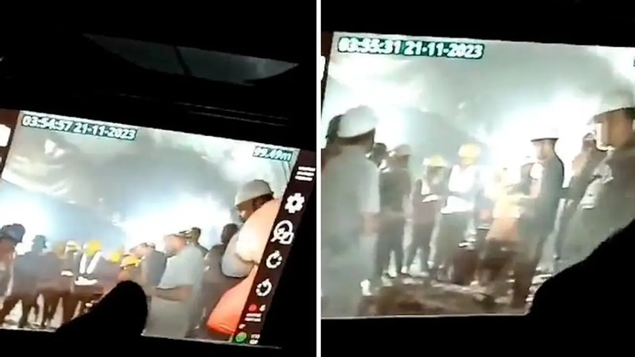 Uttarkashi tunnel collapse: First visuals of trapped workers released, khichdi sent in bottles