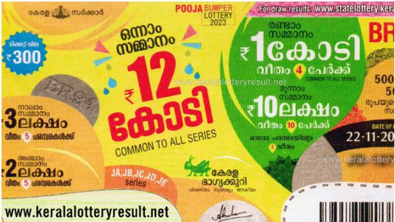 Kerala Lottery Pooja Bumper BR 94: First prize ticket sold from Kasaragod's Bharat Lottery