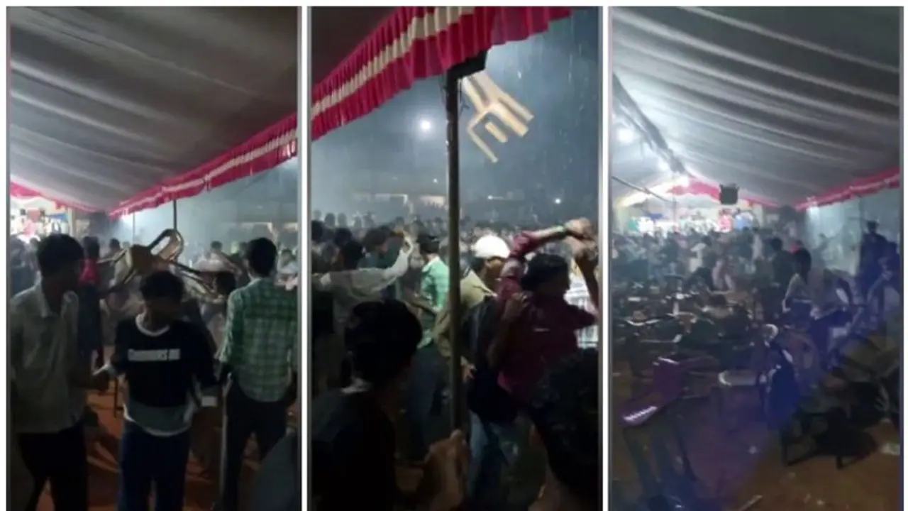 ഉപ ജില്ലാ കലോത്സവം, സമ്മാനവിതരണത്തിനിടെ സദസിനിടയിൽ പടക്കം പൊട്ടി; പിന്നെ നടന്നത് കൂട്ടത്തല്ല്