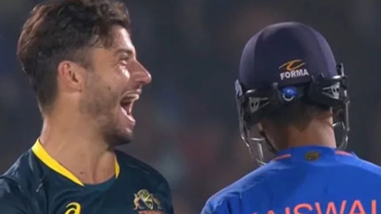 Marcus Stoinis mocks Yashasvi Jaiswal after horrible run out in the 1st T20I (WATCH) Marcus Stoinis mocks Yashasvi Jaiswal after horrible run out in the 1st T20I (WATCH)