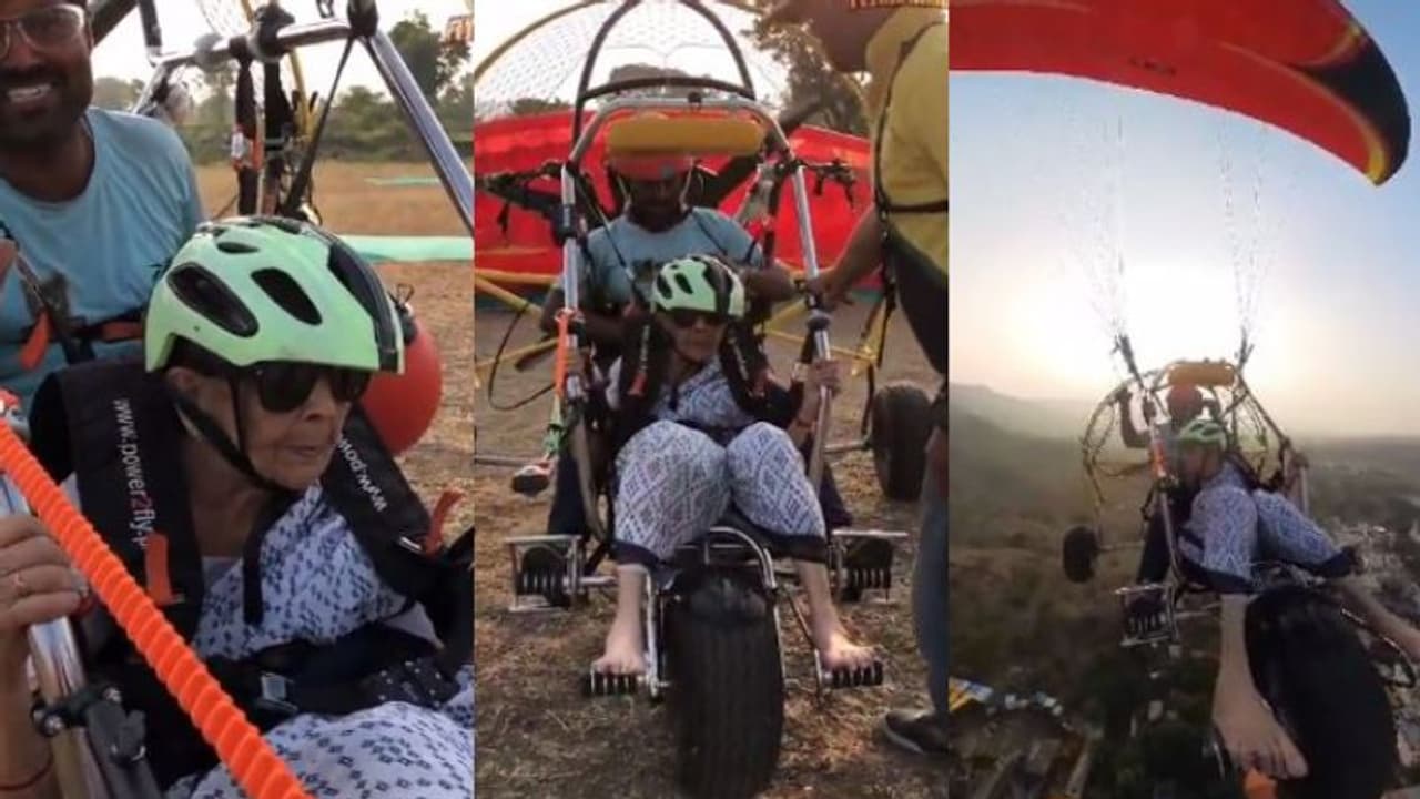 പ്രായത്തെ വെല്ലുന്ന സാഹസികത, 97ാം വയസിൽ പാരാമോട്ടോറിംഗ് നടത്തുന്ന വനിതയുടെ വീഡിയോ വൈറൽ പ്രായത്തെ വെല്ലുന്ന സാഹസികത, 97ാം വയസിൽ പാരാമോട്ടോറിംഗ് നടത്തുന്ന വനിതയുടെ വീഡിയോ വൈറൽ