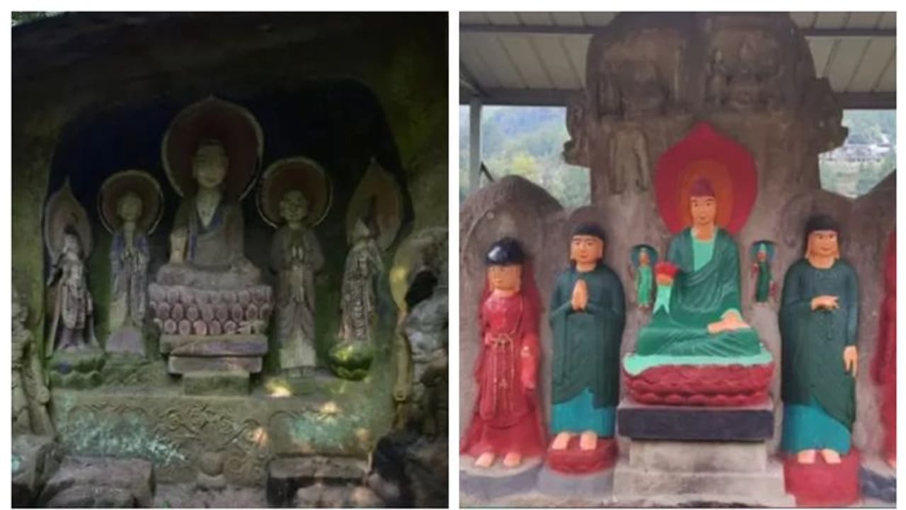 ദൈവം തങ്ങളുടെ ആഗ്രഹം സാധിച്ചു, പ്രത്യുപകാരമായി ശില്പങ്ങള്‍ക്ക് പെയിന്‍റ് അടിച്ച ഗ്രാമീണര്‍ പെട്ടു !