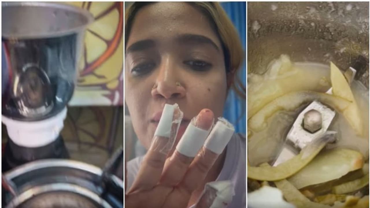 ഫുഡ് വ്ളോഗിംഗ് ചെയ്യുന്നതിനിടെ മിക്സി പൊട്ടിത്തെറിച്ചു; ഗായിക അഭിരാമിക്ക് പരിക്ക് വീഡിയോ