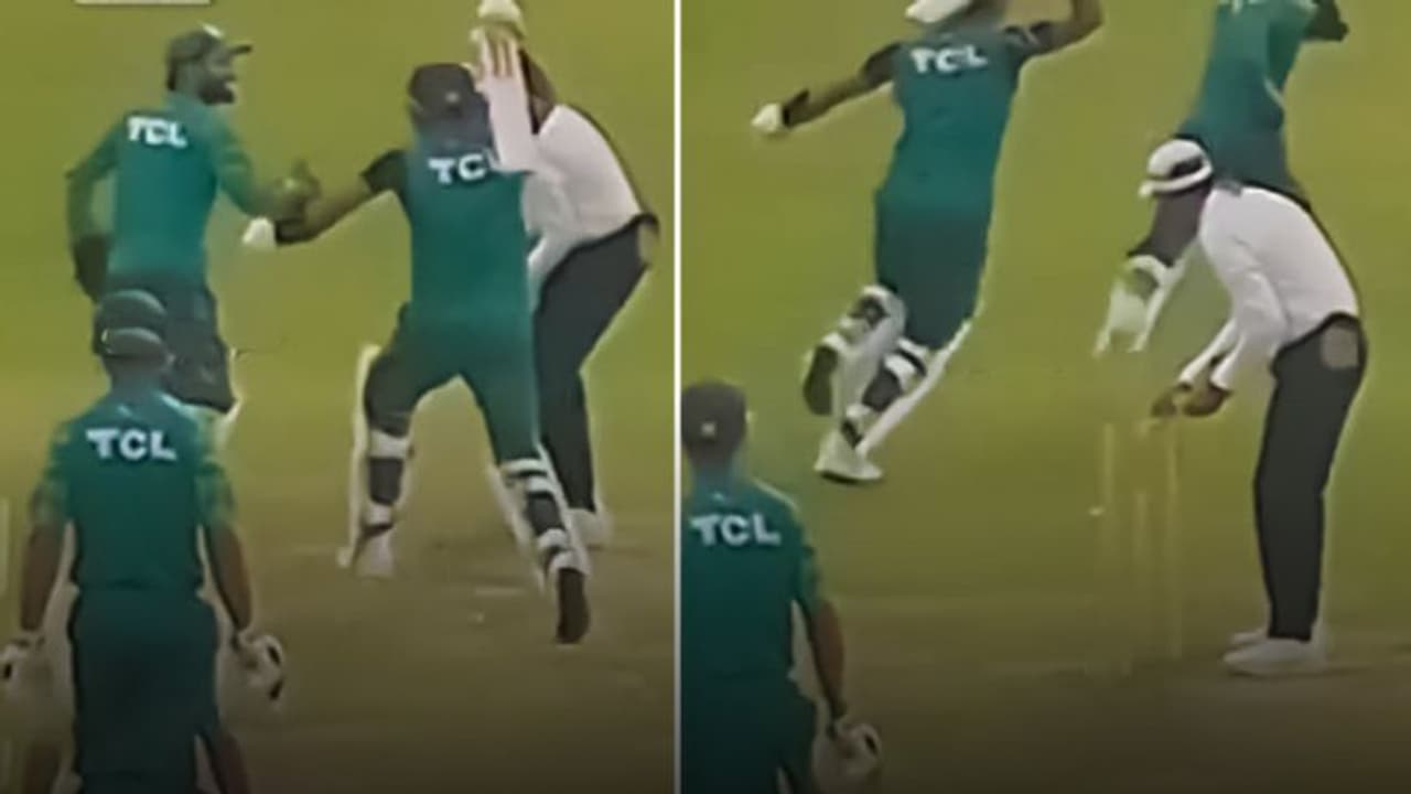 ഔട്ടാക്കാന് ശ്രമിച്ചത് ബാബറിന് പിടിച്ചില്ല! റിസ്വാനെ ബാറ്റുകൊണ്ട് അടിക്കാന് ഓടി താരം രസകരമായ വീഡിയോ ഔട്ടാക്കാന് ശ്രമിച്ചത് ബാബറിന് പിടിച്ചില്ല! റിസ്വാനെ ബാറ്റുകൊണ്ട് അടിക്കാന് ഓടി താരം രസകരമായ വീഡിയോ