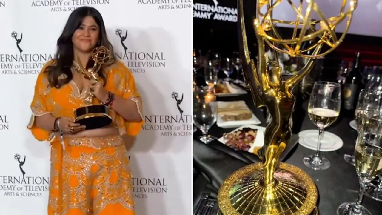 Ekta Kapoor is all smiles as she returns post her big Emmy win WATCH Ekta Kapoor is all smiles as she returns post her big Emmy win WATCH