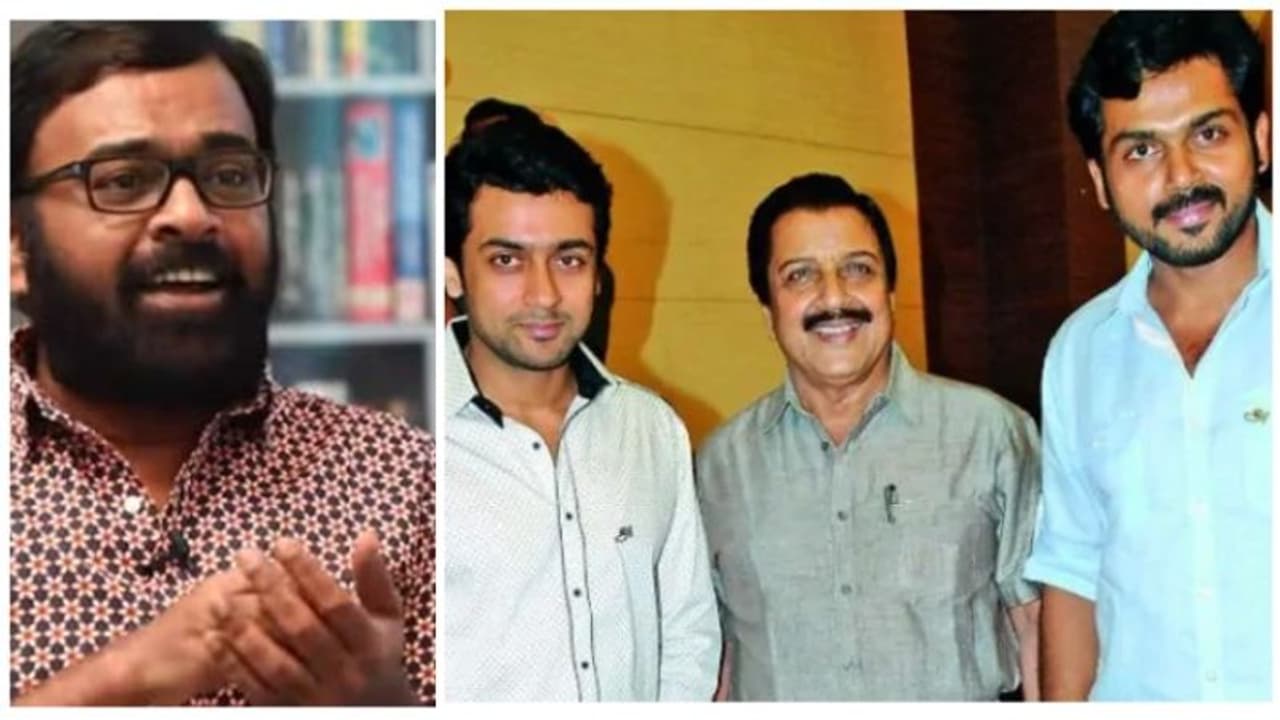 ஞானவேல் பொய் குற்றச்சாட்டுக்கு பின்னால்.. சிவகுமாரும் அவரின் பிள்ளைகளும் உள்ளார்களா? கரு பழனியப்பன் பகீர்! ஞானவேல் பொய் குற்றச்சாட்டுக்கு பின்னால்.. சிவகுமாரும் அவரின் பிள்ளைகளும் உள்ளார்களா? கரு பழனியப்பன் பகீர்!