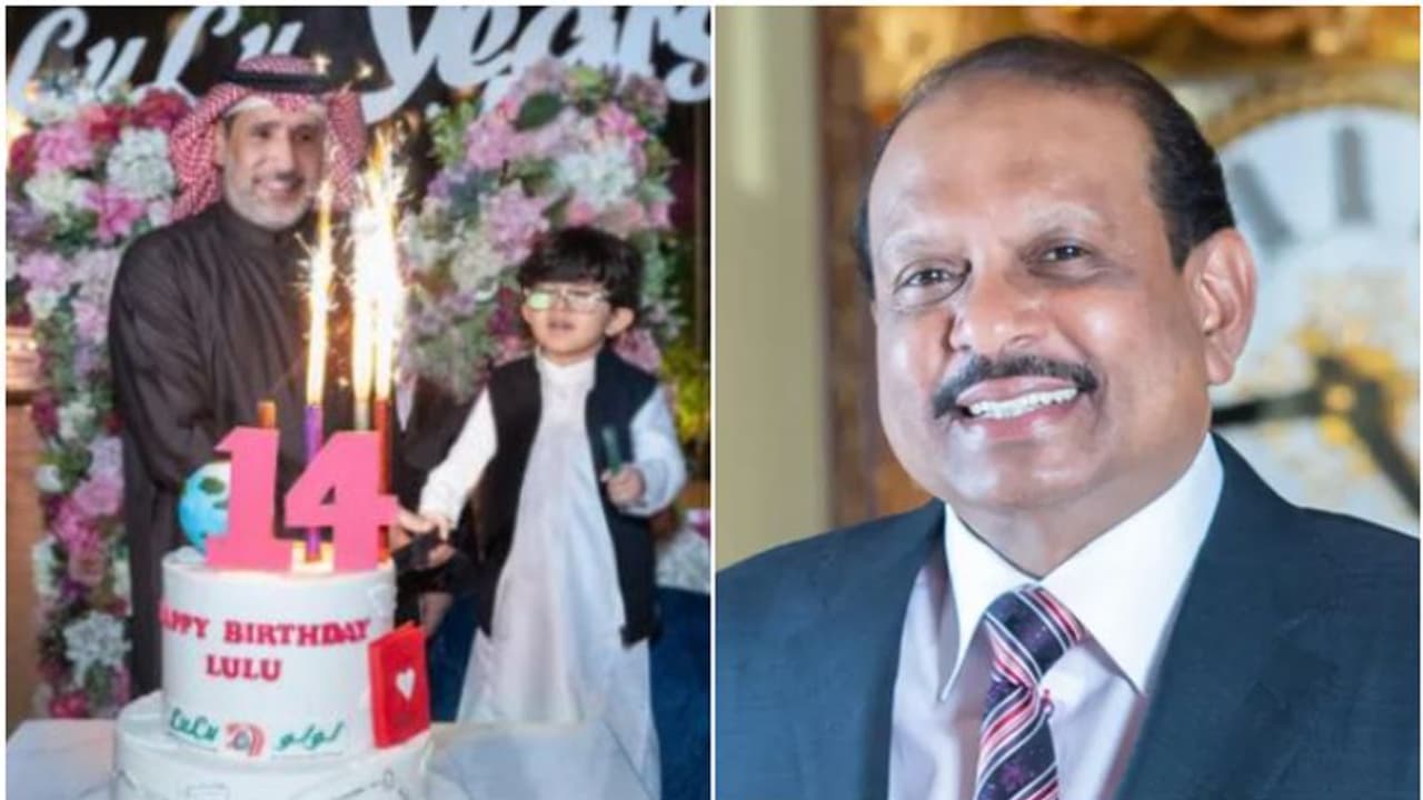 എൻറെ കുടുംബം! മകന് യൂസഫലിയുടെ പേരിട്ട് സൗദി സ്വദേശി, കാരണം പറഞ്ഞ് ലുലുവിന്റെ ചടങ്ങിൽ പിറന്നാൾ കേക്ക് മുറി