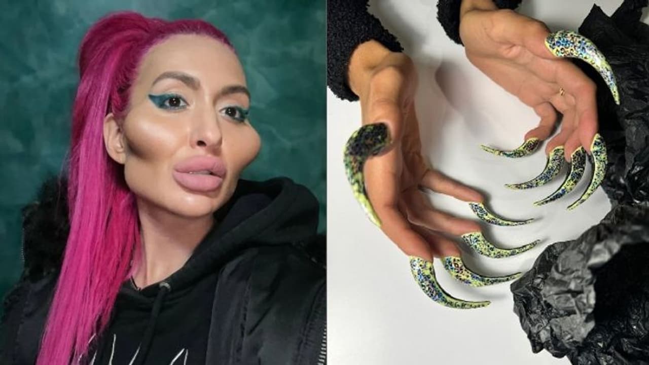 Woman with 'world's largest cheeks' unveils 'witch like' nail transformation; draws mixed reactions (WATCH)