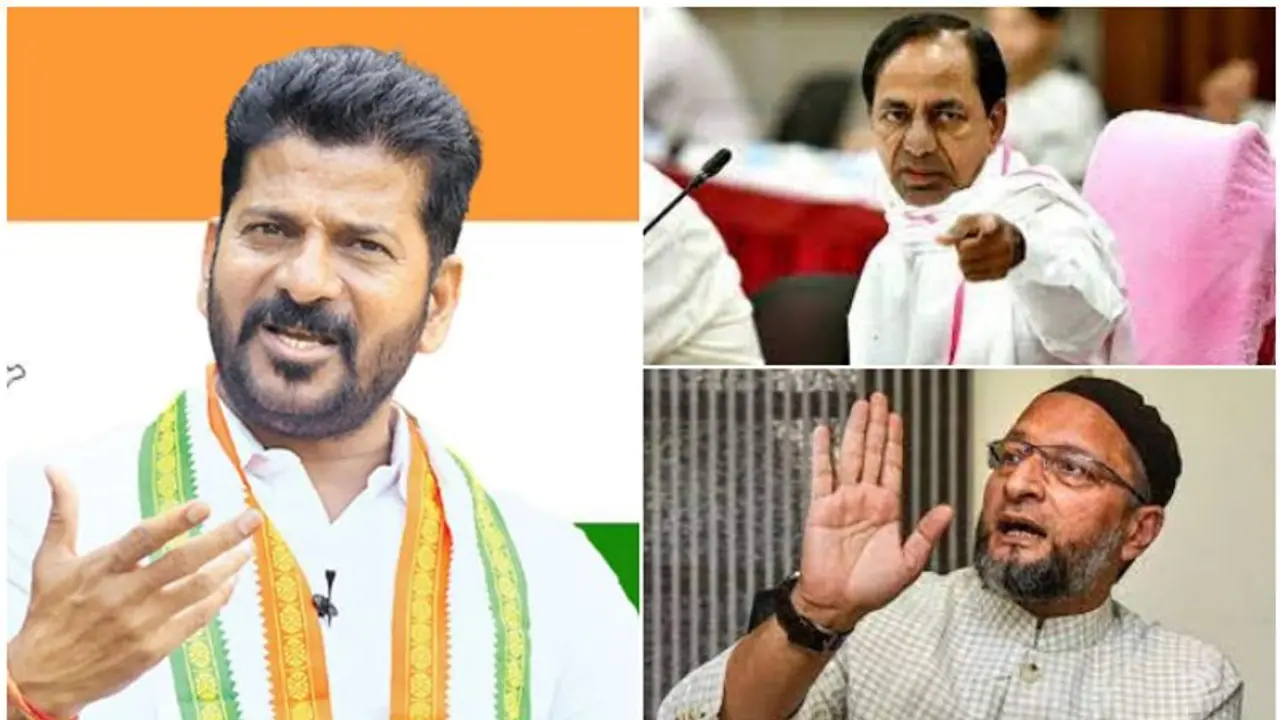 ഭരണവിരുദ്ധ വികാരം അലയടിച്ചു, തെലങ്കാന 'കൈ'പിടിയിലാക്കി കോൺഗ്രസ്; ചിത്രത്തിലില്ലാതെ ബിജെപി, ഒവൈസിക്ക് നേട്ടം ഭരണവിരുദ്ധ വികാരം അലയടിച്ചു, തെലങ്കാന 'കൈ'പിടിയിലാക്കി കോൺഗ്രസ്; ചിത്രത്തിലില്ലാതെ ബിജെപി, ഒവൈസിക്ക് നേട്ടം