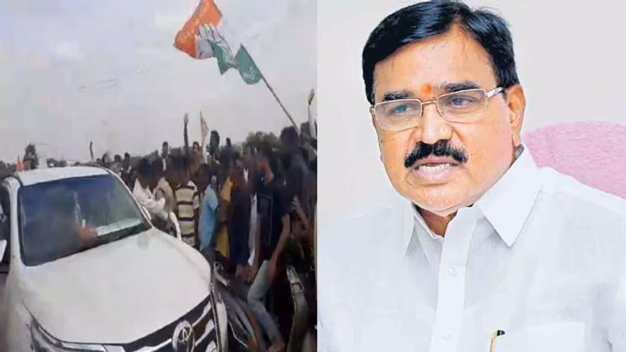 Singireddy Niranjan Reddy : మంత్రి నిరంజన్ రెడ్డి వాహనంపై దాడి.. చెప్పులు, రాళ్లతోటి..