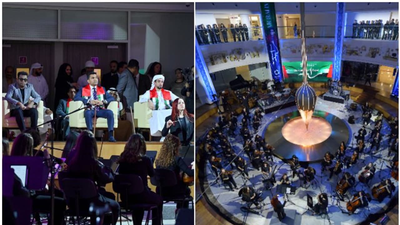 യുഎഇയ്ക്ക് സംഗീതം കൊണ്ട് ആദരമർപ്പിച്ച് എആർ റഹ്മാൻ; മാസ്മരിക പ്രകനവുമായി ഫിർദോസ് ഓർക്കസ്ട്ര യുഎഇയ്ക്ക് സംഗീതം കൊണ്ട് ആദരമർപ്പിച്ച് എആർ റഹ്മാൻ; മാസ്മരിക പ്രകനവുമായി ഫിർദോസ് ഓർക്കസ്ട്ര
