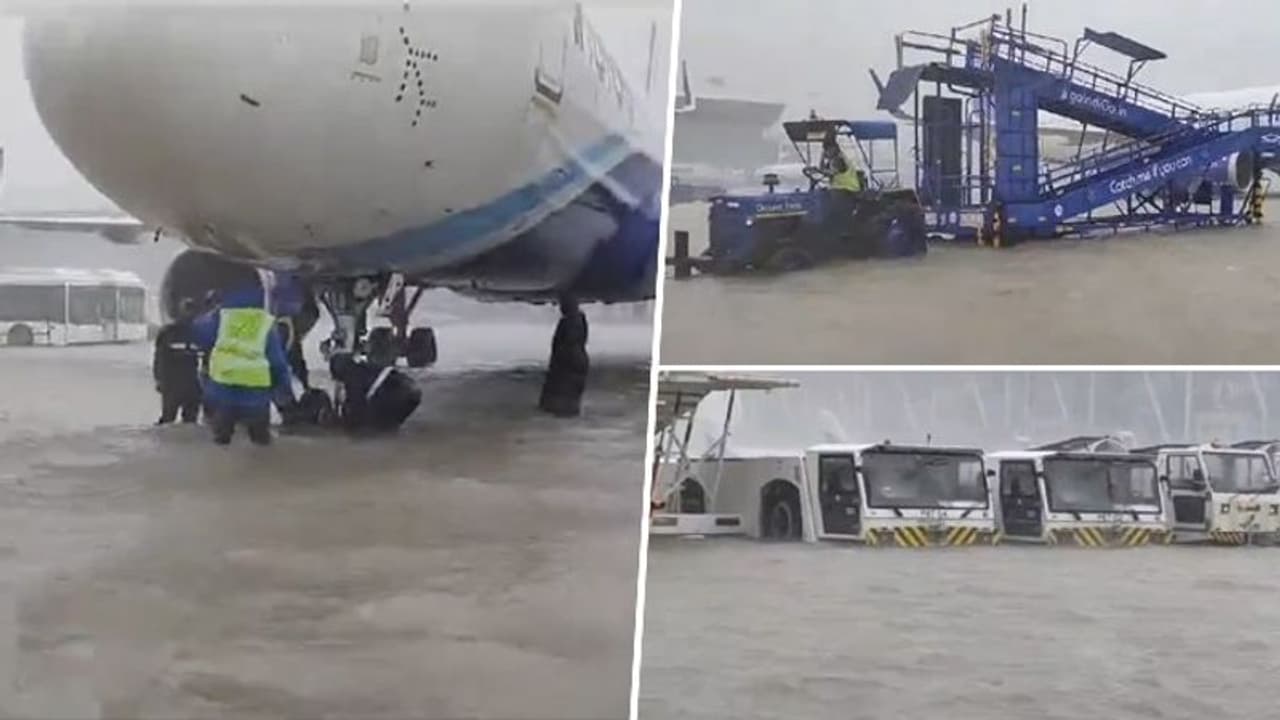 Cyclone Michaung: Videos of flooded Chennai airport go viral, operations shut till 11:30 pm (WATCH) Cyclone Michaung: Videos of flooded Chennai airport go viral, operations shut till 11:30 pm (WATCH)