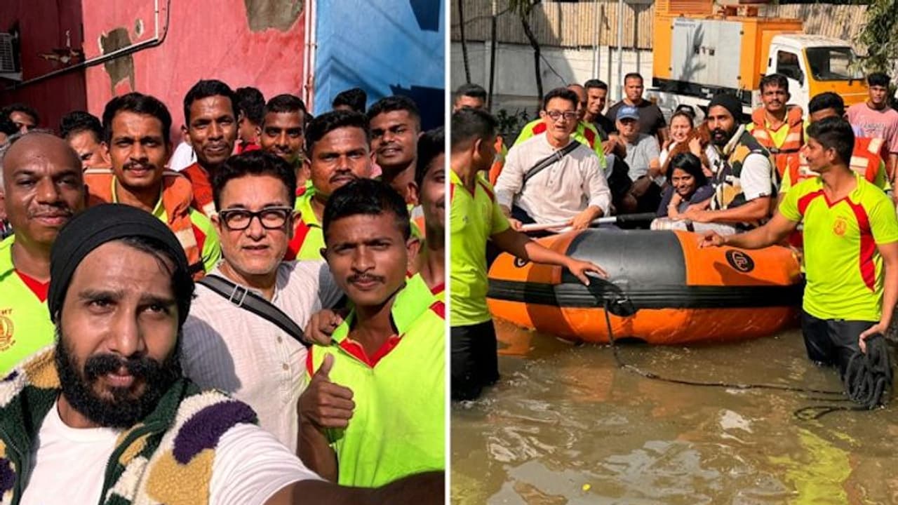 In pictures: Actors Aamir Khan, Vishnu Vishal seen in rescue boats as they were stuck in Chennai floods In pictures: Actors Aamir Khan, Vishnu Vishal seen in rescue boats as they were stuck in Chennai floods