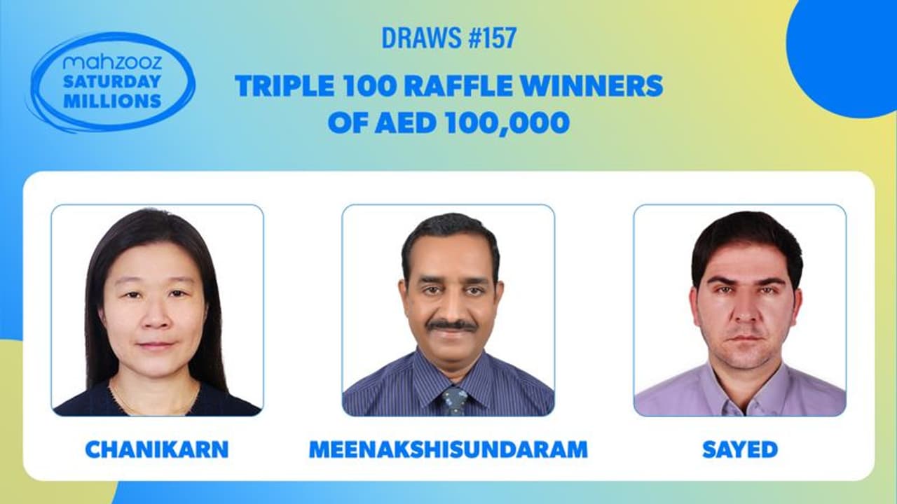 മഹ്സൂസിലൂടെ മൂന്നു പേര്ക്ക് ഒരു ലക്ഷം ദിര്ഹം വീതം സമ്മാനം മഹ്സൂസിലൂടെ മൂന്നു പേര്ക്ക് ഒരു ലക്ഷം ദിര്ഹം വീതം സമ്മാനം