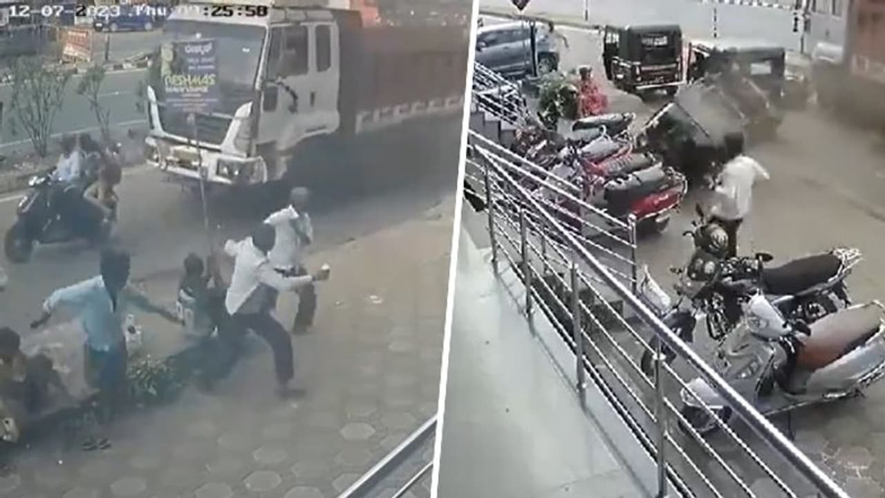 Terrifying accident in Karnataka's Udupi: Runaway mines truck leaves trail of destruction (WATCH) Terrifying accident in Karnataka's Udupi: Runaway mines truck leaves trail of destruction (WATCH)