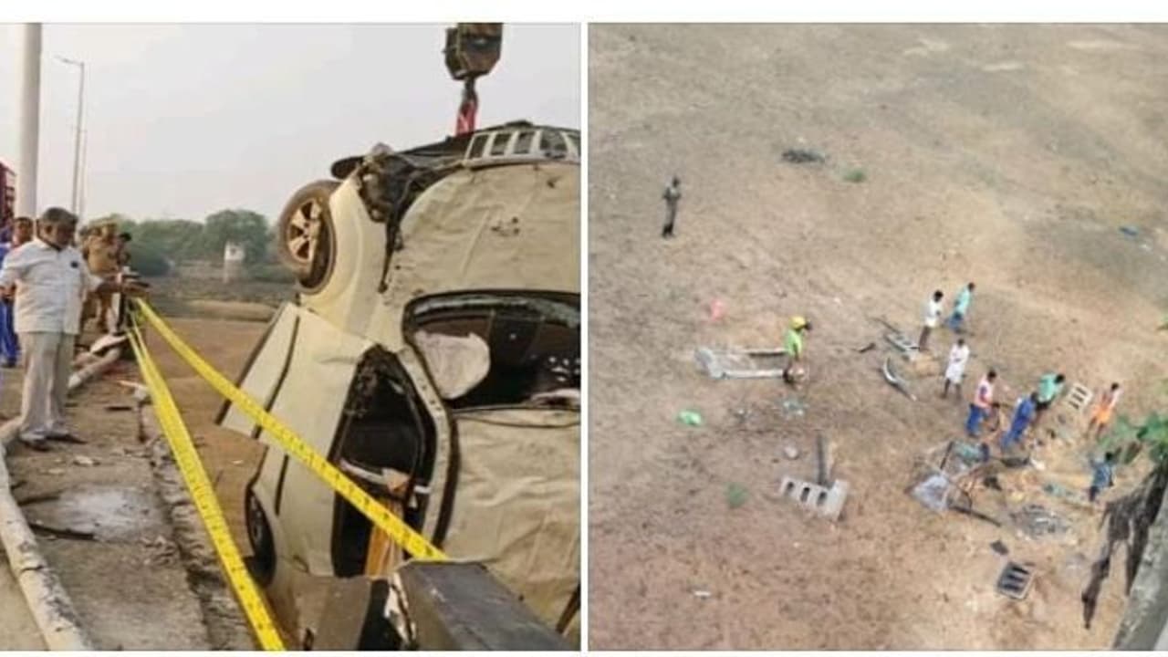 50 அடி உயரம்... கொள்ளிட பாலத்தை உடைத்துக்கொண்டு ஆற்றில் பாய்ந்த கார்.! கேரள தம்பதி துடிதுடித்து பலி 50 அடி உயரம்... கொள்ளிட பாலத்தை உடைத்துக்கொண்டு ஆற்றில் பாய்ந்த கார்.! கேரள தம்பதி துடிதுடித்து பலி