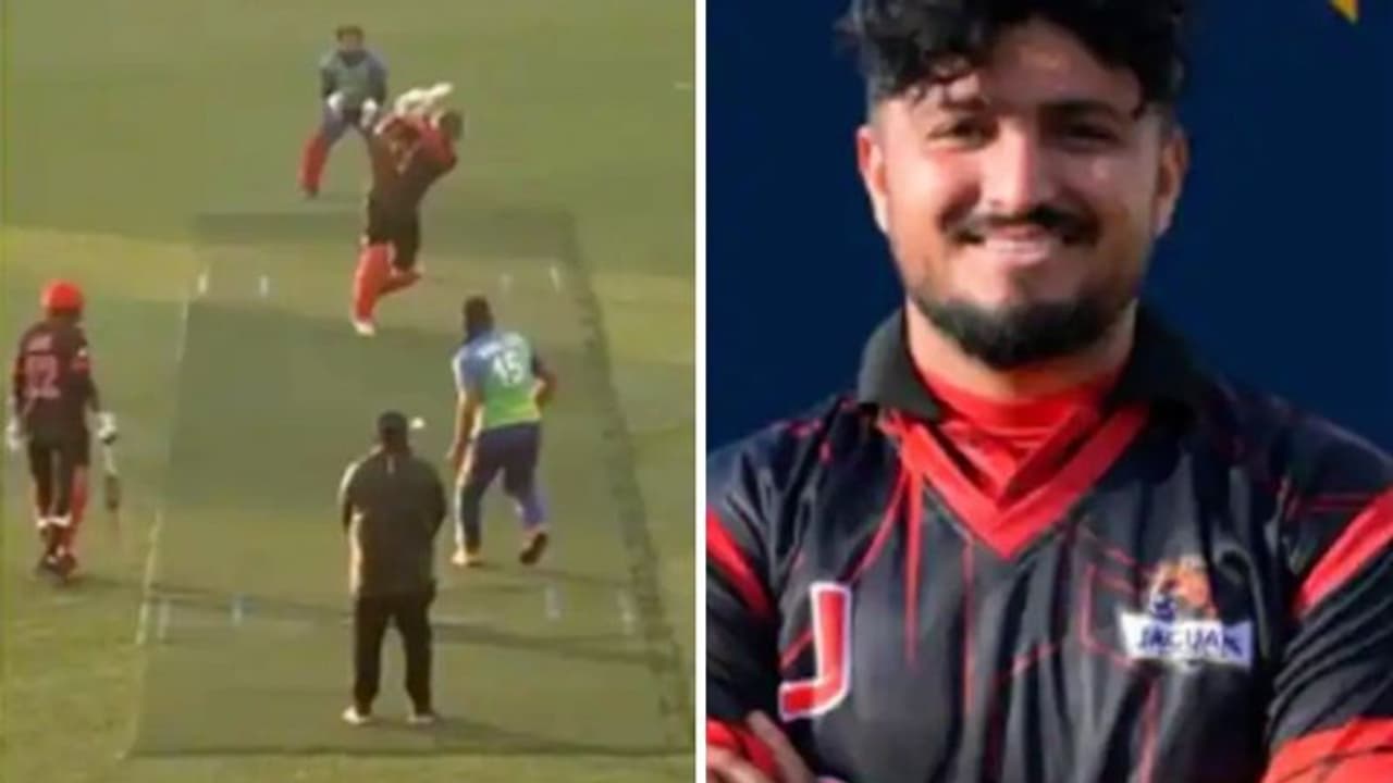 Hamza Saleem Dar shatters T10 Records: Scores 193 runs of 43 balls in European cricket league (WATCH) Hamza Saleem Dar shatters T10 Records: Scores 193 runs of 43 balls in European cricket league (WATCH)