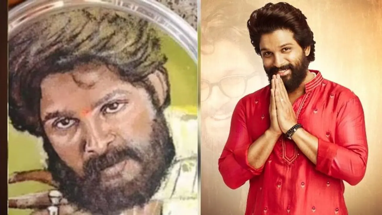 అల్లు అర్జున్ పై అభిమాని ప్రేమ.. ఏకంగా నీటిపై బన్నీ స్పెషల్ ఆర్ట్.. వైరల్ అవుతున్న వీడియో 