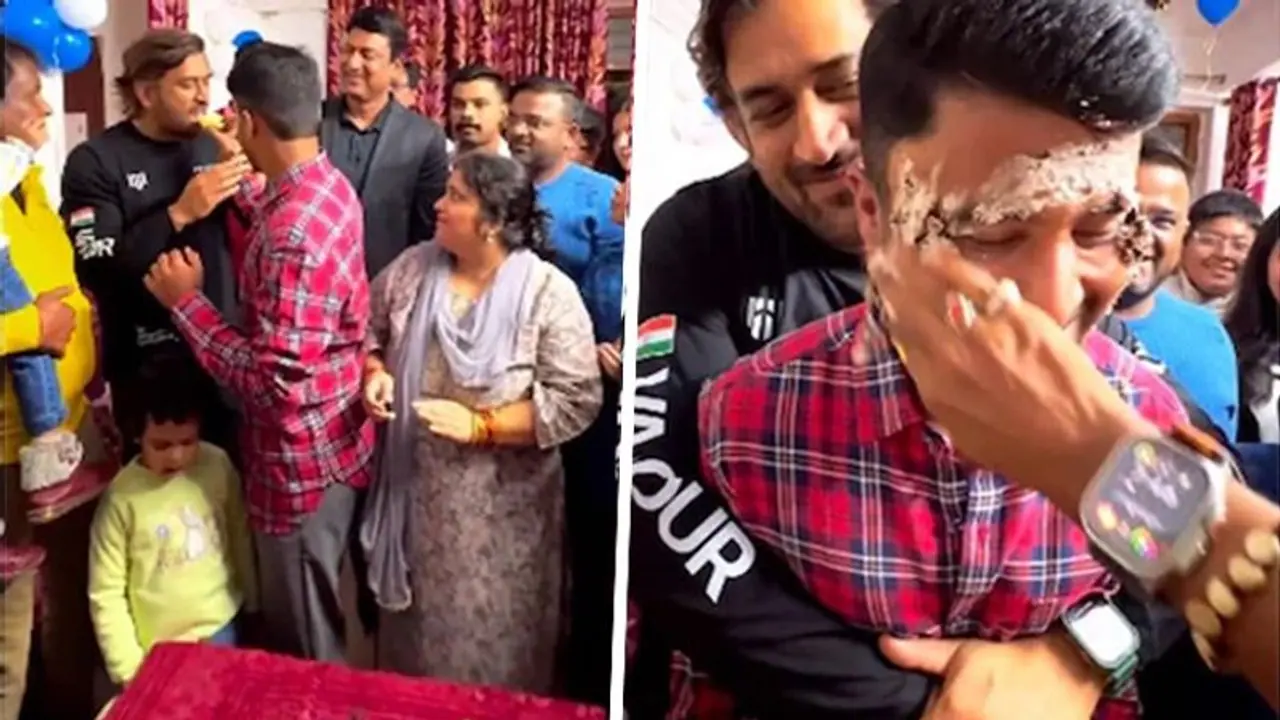 MS Dhoni's heartwarming birthday bash: A rare glimpse into the legend's celebratory side (WATCH) MS Dhoni's heartwarming birthday bash: A rare glimpse into the legend's celebratory side (WATCH)