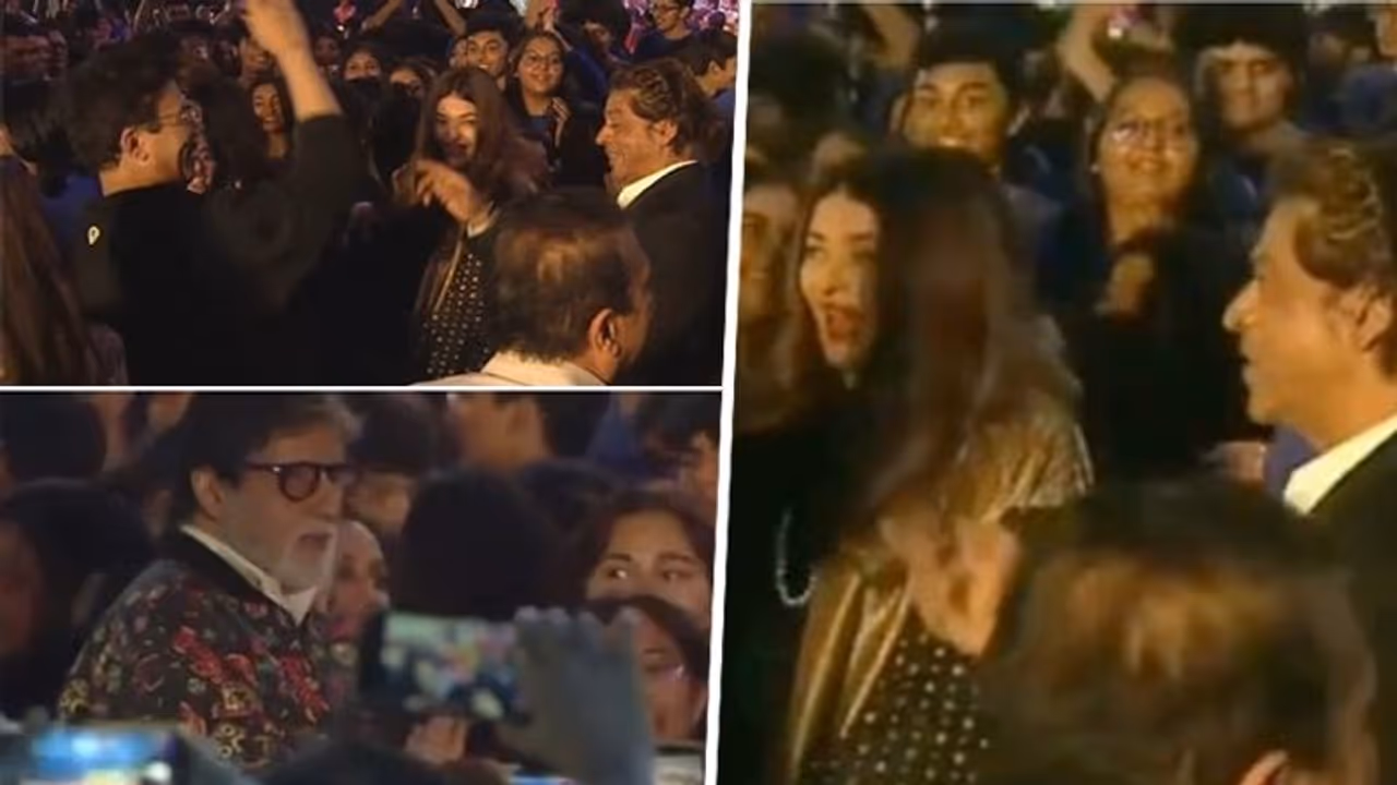 Watch: Shah Rukh Khan, Aishwarya, Abhishek dance with Big B, KJo at Dhirubhai Ambani School event