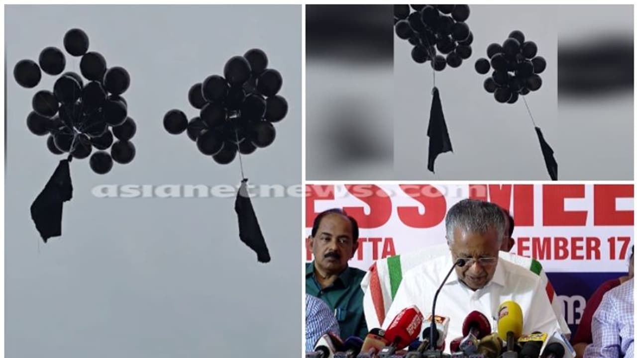 കരിങ്കൊടിക്കൊപ്പം കറുത്ത ബലൂണുകളും; നവകേരള സദസ് വേദിക്ക് സമീപം കറുത്ത ബലൂൺ പറത്തി യൂത്ത് കോൺഗ്രസ്‌ പ്രതിഷേധം