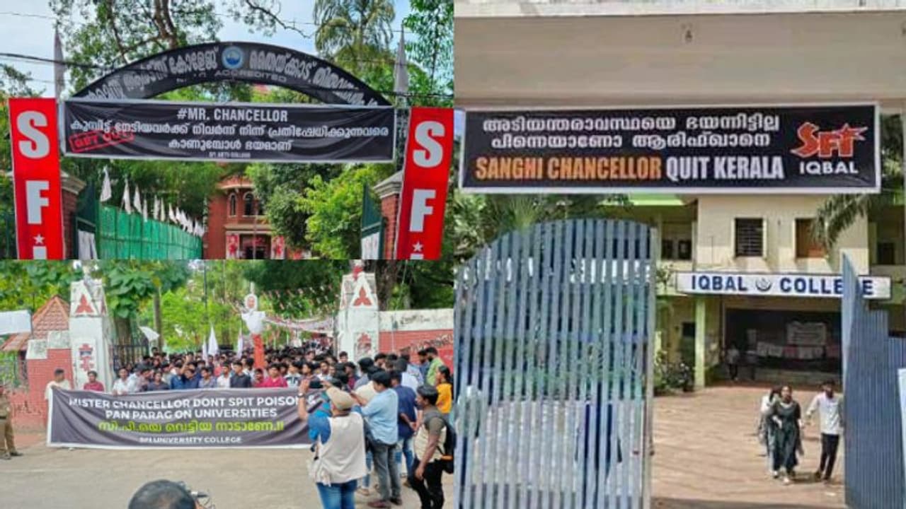 'ഹിറ്റ്ലറും മുസോളിനിയും തോറ്റു, സര് സിപിയും തോറ്റുമടങ്ങി, എന്നിട്ടാണോ'; കാംപസ് ബാനറുകളിൽ നിറയെ SFI പ്രതിഷേധം 'ഹിറ്റ്ലറും മുസോളിനിയും തോറ്റു, സര് സിപിയും തോറ്റുമടങ്ങി, എന്നിട്ടാണോ'; കാംപസ് ബാനറുകളിൽ നിറയെ SFI പ്രതിഷേധം