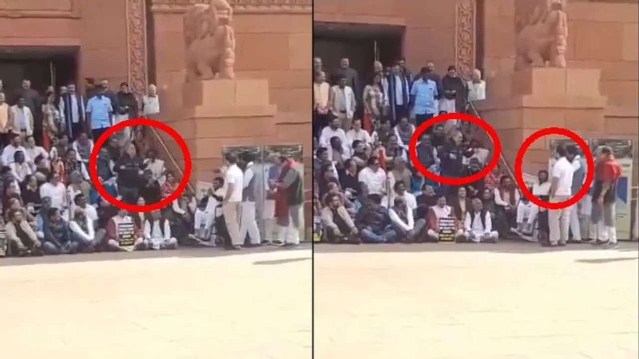 TMC MP seen mocking Vice President Jagdeep Dhankhar; Rahul films act (WATCH)