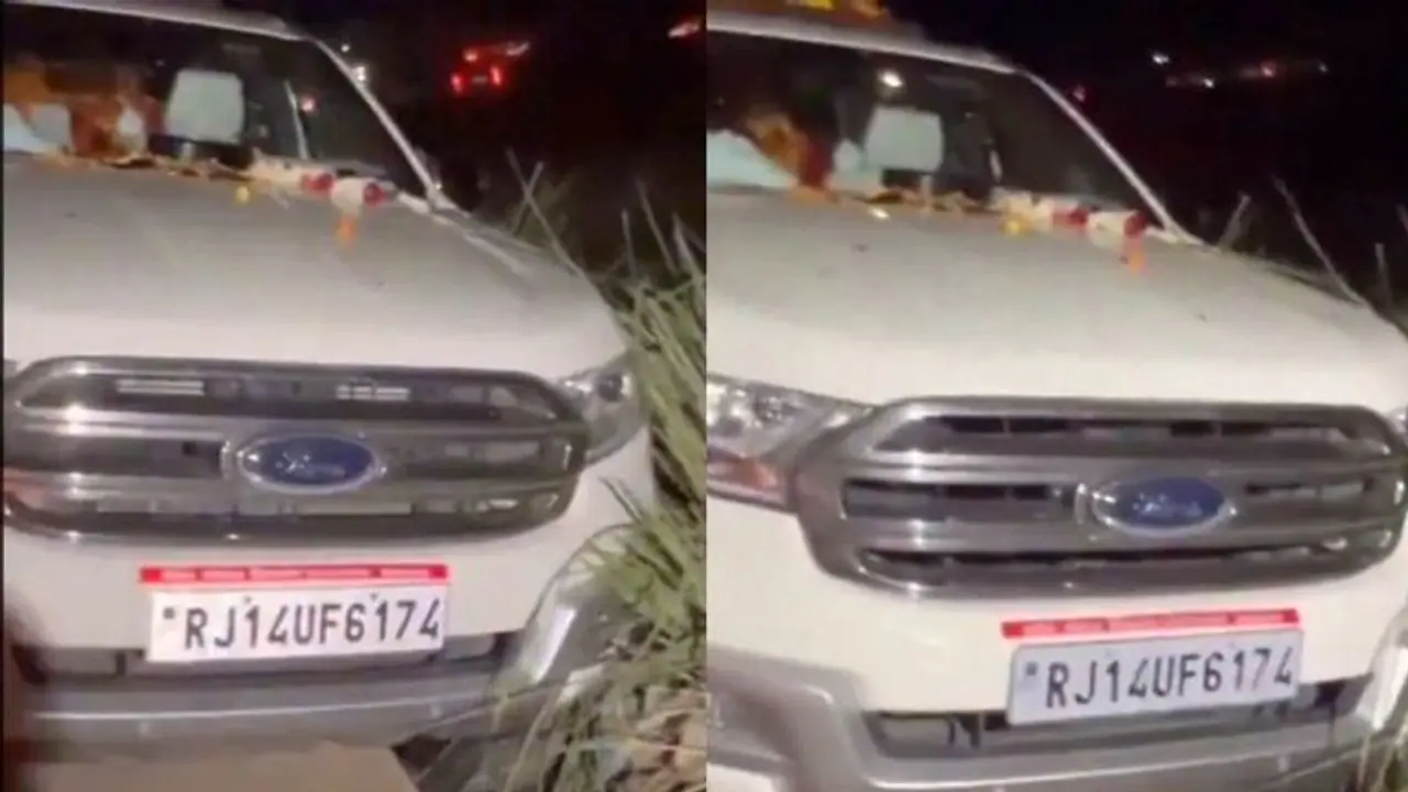 Rajasthan CM Bhajanlal Sharma unhurt after car skids into sewer (WATCH) Rajasthan CM Bhajanlal Sharma unhurt after car skids into sewer (WATCH)