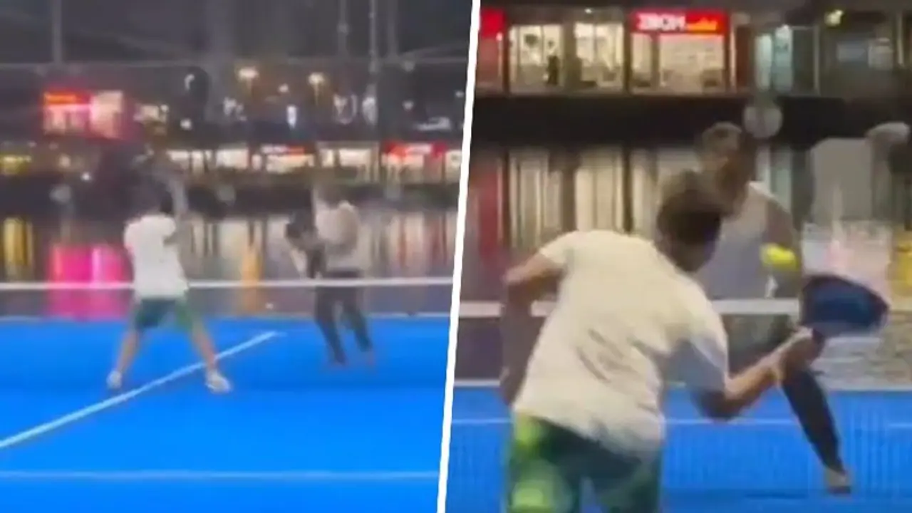 Viral Video: MS Dhoni and Rishabh Pant play pickleball on floating court in Dubai after IPL 2024 auction Viral Video: MS Dhoni and Rishabh Pant play pickleball on floating court in Dubai after IPL 2024 auction