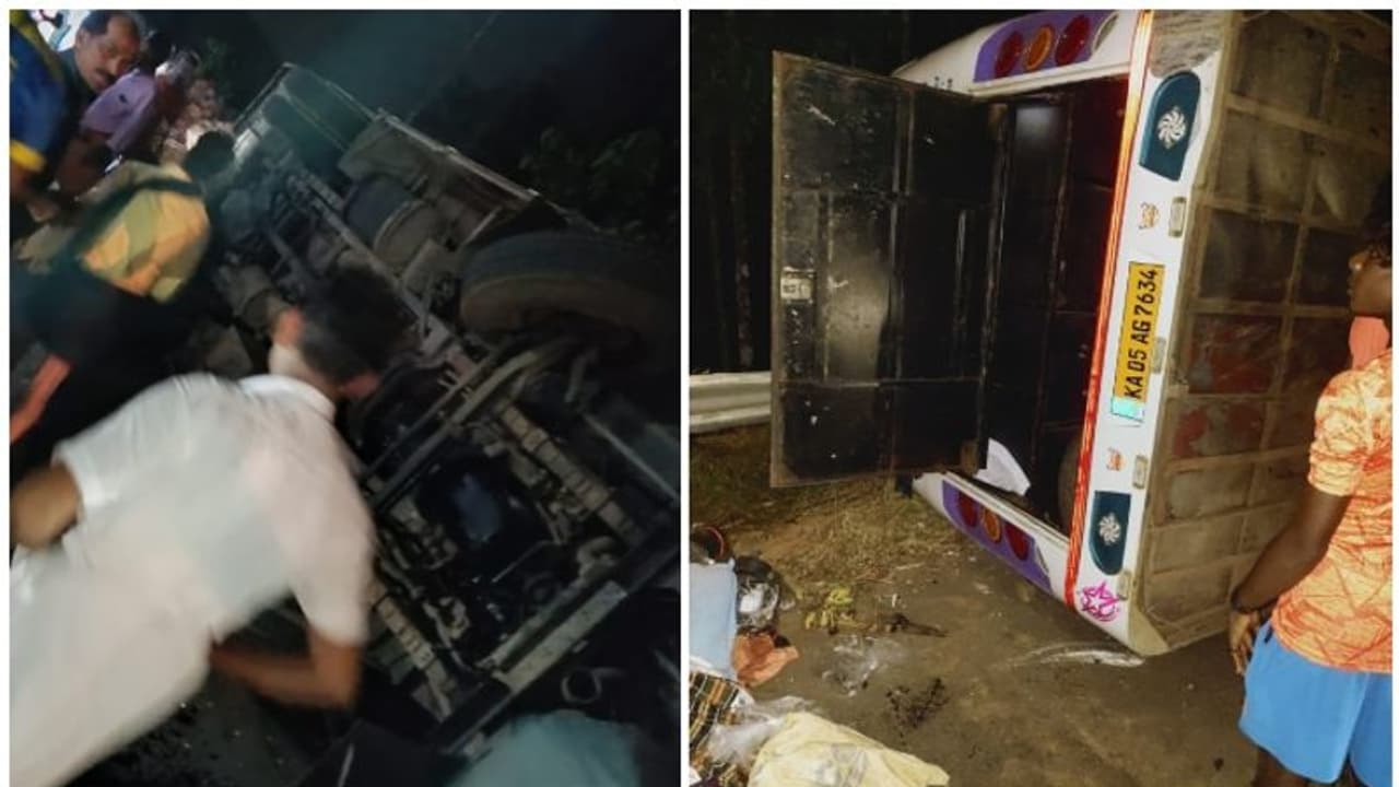 ശബരിമല തീർത്ഥാടകർ സഞ്ചരിച്ച ബസ് മറിഞ്ഞ് അപകടം; 7 പേര്‍ക്ക് പരിക്കേറ്റു