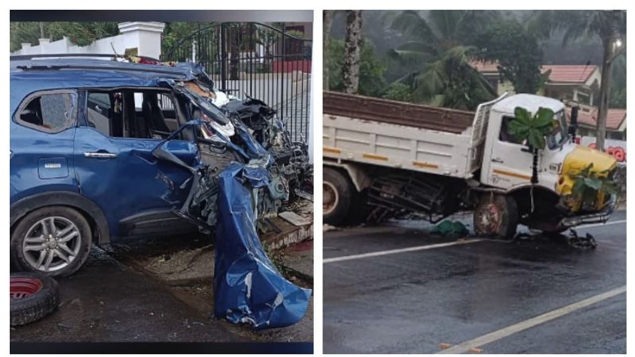 ശബരിമല തീർത്ഥാടകർ സഞ്ചരിച്ച കാറും ടിപ്പറും കൂട്ടിയിടിച്ചു; 5 പേർക്ക് പരിക്ക്, ഒരാളുടെ നില ഗുരുതരം ശബരിമല തീർത്ഥാടകർ സഞ്ചരിച്ച കാറും ടിപ്പറും കൂട്ടിയിടിച്ചു; 5 പേർക്ക് പരിക്ക്, ഒരാളുടെ നില ഗുരുതരം