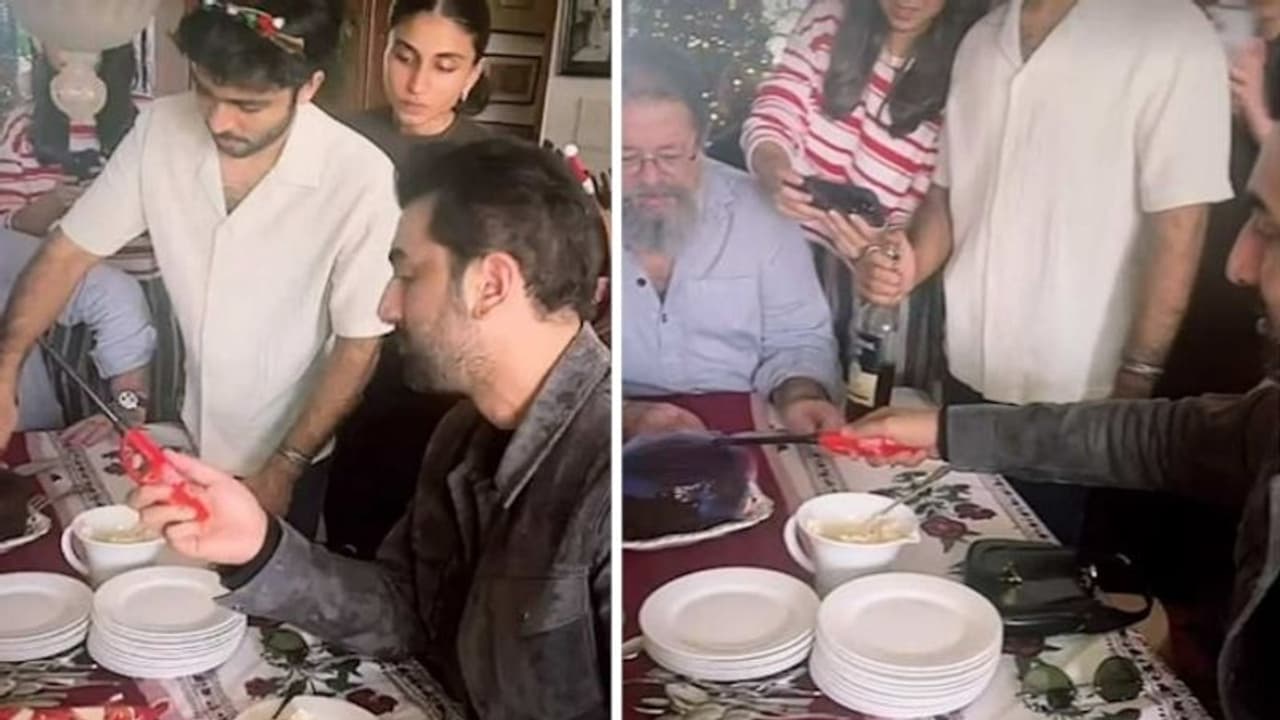 Ranbir Kapoor's playful 'Jai Mata Di' at Christmas lunch sparked laughter on social media [WATCH]