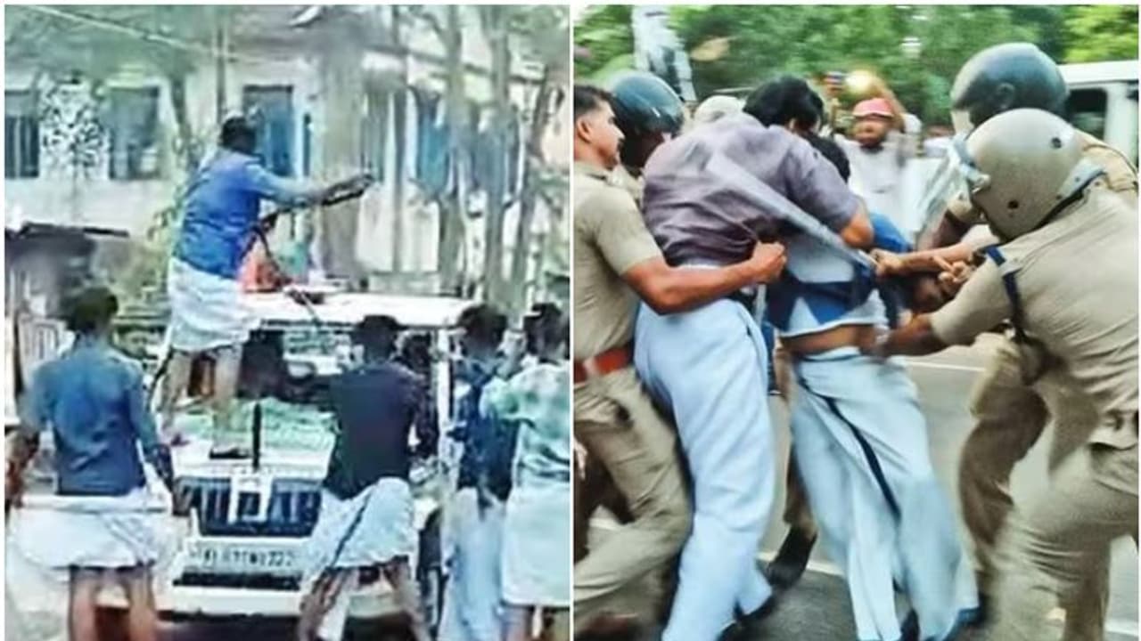 ചാലക്കുടിയിൽ പൊലീസ് ജീപ് തകർത്ത് ഡിവൈഎഫ്ഐ നേതാവിനെ മോചിപ്പിച്ച സിപിഎം ഏരിയ സെക്രട്ടറിയെ ചോദ്യം ചെയ്യുന്നു ചാലക്കുടിയിൽ പൊലീസ് ജീപ് തകർത്ത് ഡിവൈഎഫ്ഐ നേതാവിനെ മോചിപ്പിച്ച സിപിഎം ഏരിയ സെക്രട്ടറിയെ ചോദ്യം ചെയ്യുന്നു