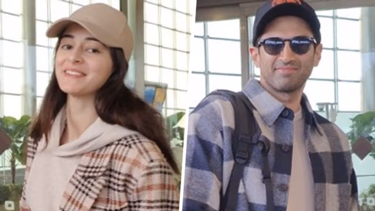 Ananya Panday, Aditya Roy Kapur spotted at Mumbai airport; rumored love birds headed for New Year vacay WATCH
