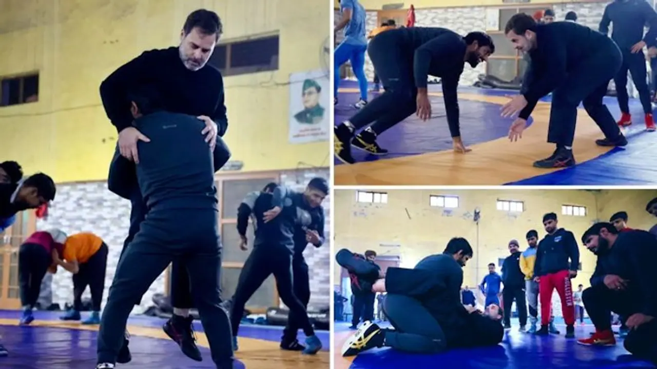 Viral Photos: Rahul Gandhi wrestles Olympic medallist Bajran Punia, shares saag and roti amid WFI row