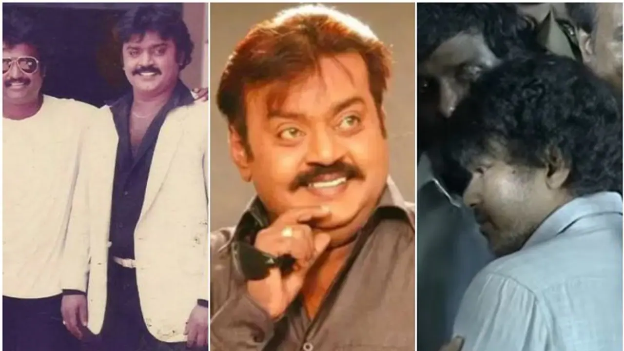 Rajinikanth; Thalapathy Vijay gets emotional as they bid farewell to Vijayakanth at DMDK office Rajinikanth; Thalapathy Vijay gets emotional as they bid farewell to Vijayakanth at DMDK office