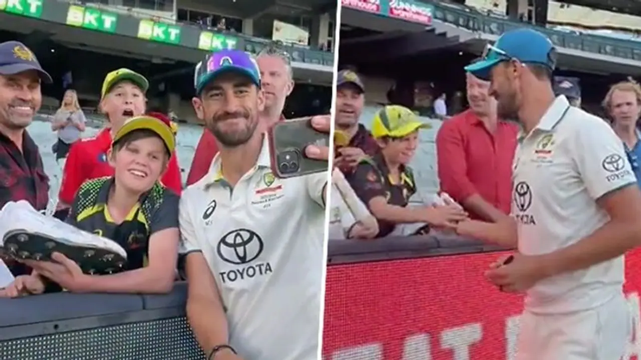 Mitchell Starc gifts his shoes to young fan after Australia's victory against Pakistan (WATCH)